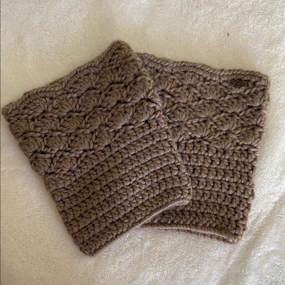 C.C Brown Knit Leg Warmers
